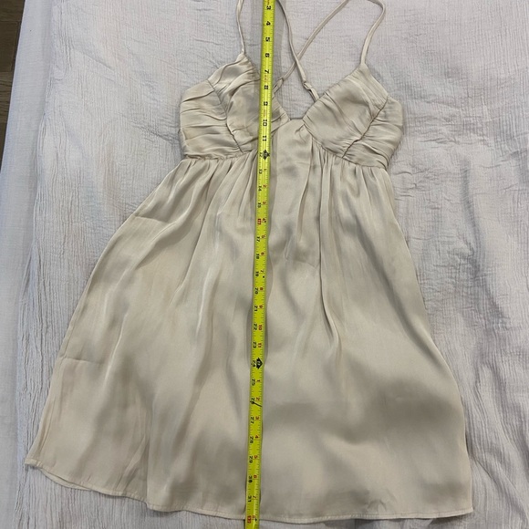 Dynamite - Satin Mini Trapeze Dress - Polished Pearl - Size XXS - Picture 4 of 7